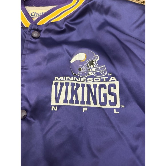 Vintage NFL Chalk Line NFL Minnesota Vikings Satin Jacket 1990 Size Medium - Picture 4 of 8
